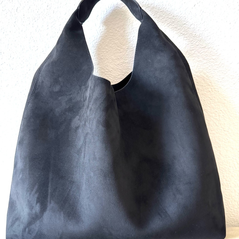GAP Black Suede /Polyester Tote - Picture 2 of 4